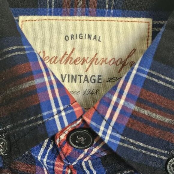 WEATHERPROOF VINTAGE Men's Plaid Cotton Shirt - Medium - Picture 2 of 4